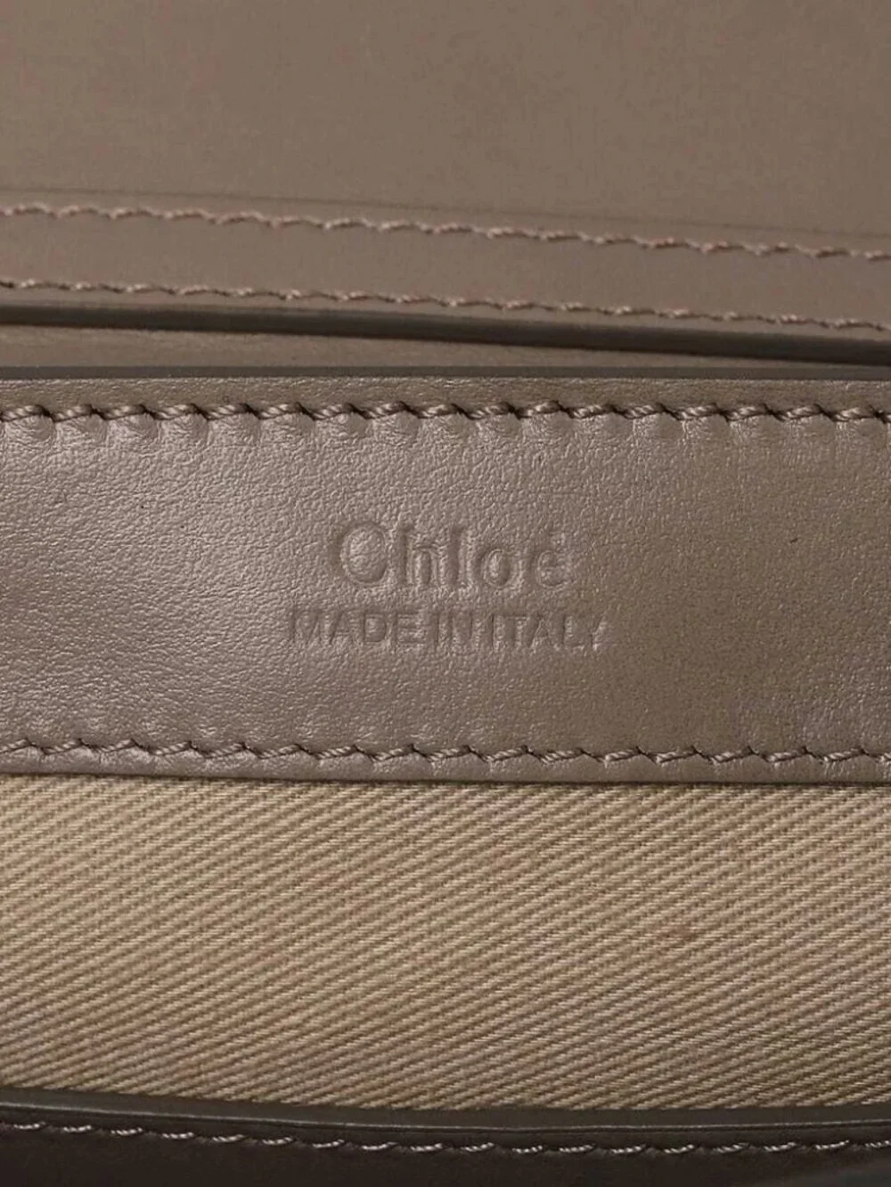Chloe Motty Grey Calfskin Leather and Suede C Chain Clutch Bag